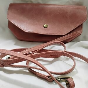 Anthropologie Pink Envelope Shoulder Strap Bag